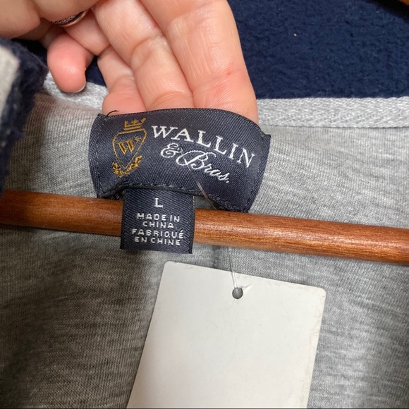 Wallin & Bros Nordstrom Navy Fleece 1/4 Zip Up - Picture 4 of 8